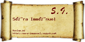 Séra Immánuel névjegykártya