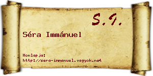 Séra Immánuel névjegykártya
